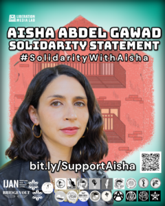 Solidarity with Aisha! See  below for our statement, this is just a cover photo it's not important.